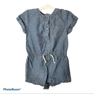 Carter’s Denim Polka Dot Romper 12 Months